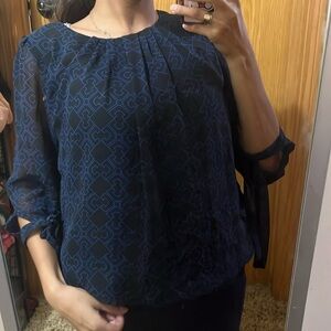 Blue Pattern blouse